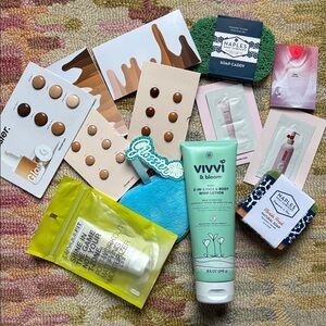 Glossier, Clinique, Naples Soap Co, Vivvi & Bloom tons of concealer samples